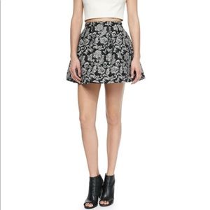 Alice and Olivia Anna Cotton Lampshade Mini Skirt Black/Cream - size 2